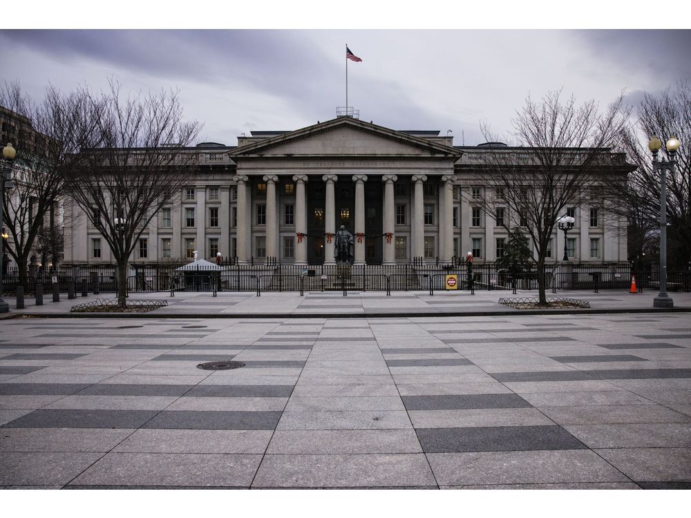 The US Treasury building in Washington.