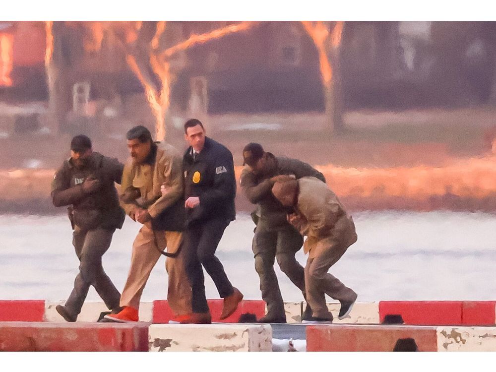 Ousted Venezuelan President Nicolas Maduro arrives at the Wall Street heliport in New York on Jan. 5.