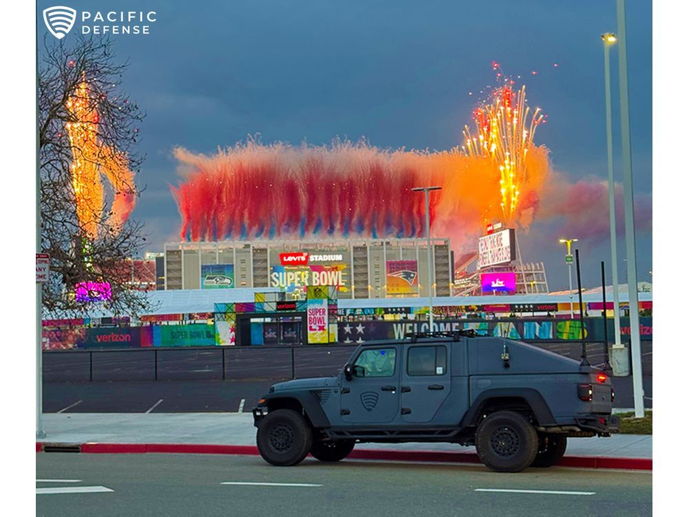 Pacific Defense Ares vehicle, a mobile system integrations lab and operations platform, supporting electromagnetic spectrum public-safety operations in Santa Clara, CA.