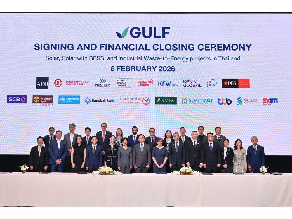 GULF secures THB 60 billion, or approximately USD 1.9 billion, to invest in renewable energy power projects with a total contracted generation capacity of 939 MW