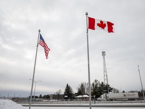 The Canada-U.S. border in Blackpool, Que.