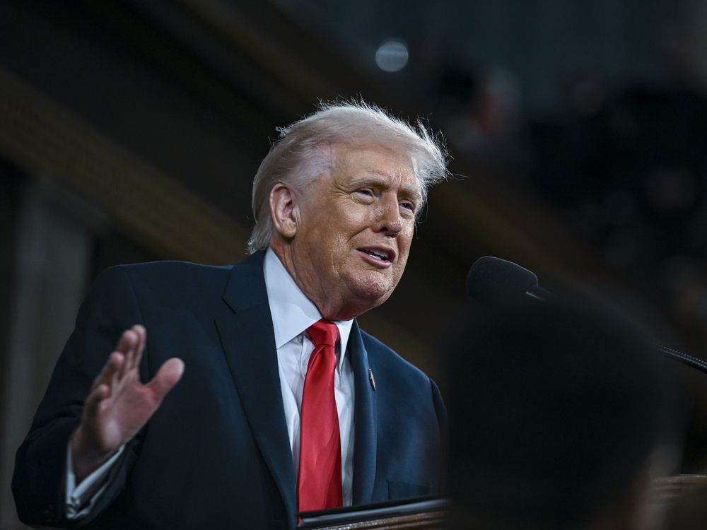 U.S. President Donald Trump delivers the State of the Union address during a joint session of Congress in the House Chamber at the Capitol on Feb. 24 in Washington, D.C.