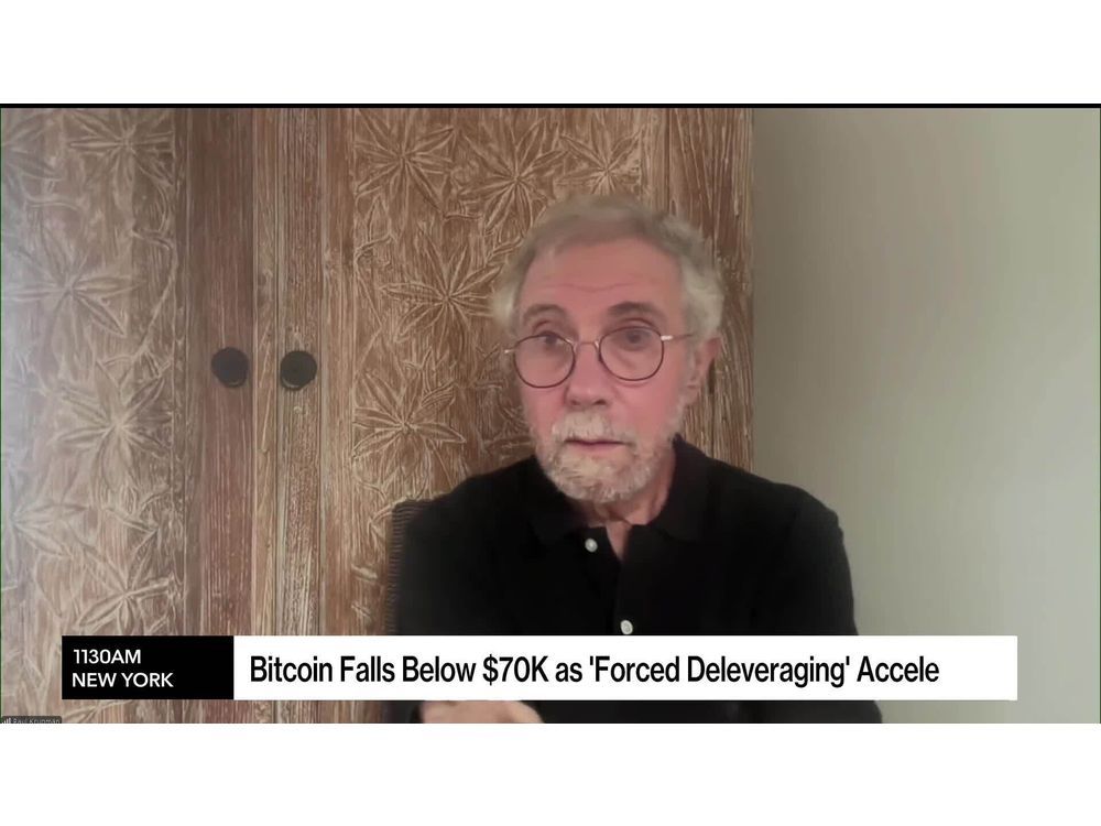 Nobel laureate Paul Krugman, a City University of New York professor, discusses the current selloff in cryptocurrencies, arguing that the recent downturn in crypto markets is different from past cycles. Krugman attributes much of the recent price action to political factors, particularly the Trump administration's support and exposure.