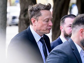 Elon Musk arrives at federal court on March 4, 2026 in San Francisco, Calif.