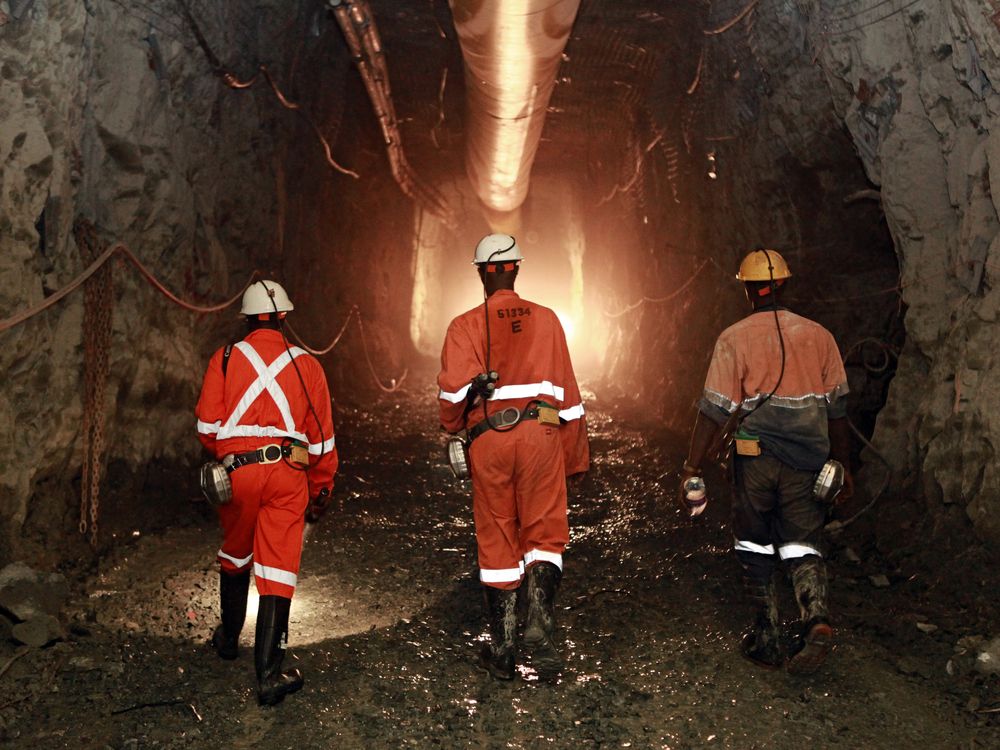 handout photo of Africa Barrick Gold's Bulyanhulu mine in Tanzania, workers in the mine.