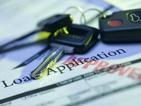 Car keys and approved loan application