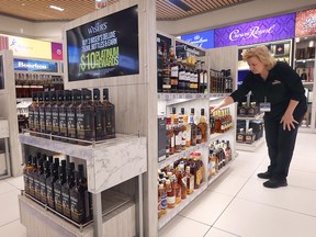 Liz Bucar, sales supervisor at the Tunnel Duty Free Shop in Windsor is shown in the store on May 7, 2025.