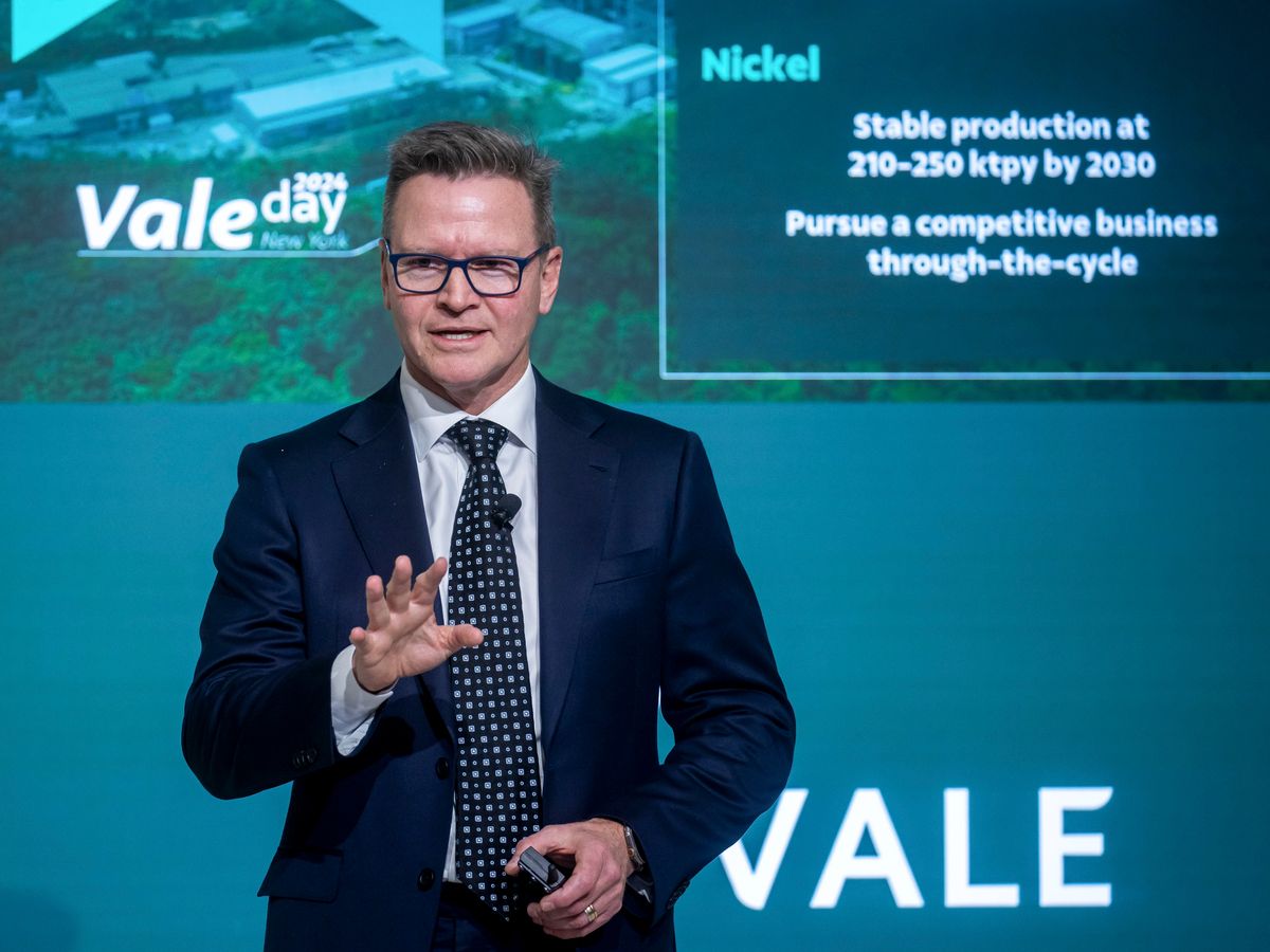 Shaun Usmar, chief executive officer of of Vale Base Metals Ltd., speaks during an investor day event at the New York Stock Exchange (NYSE) in New York, US, on Tuesday, Dec. 3, 2024.