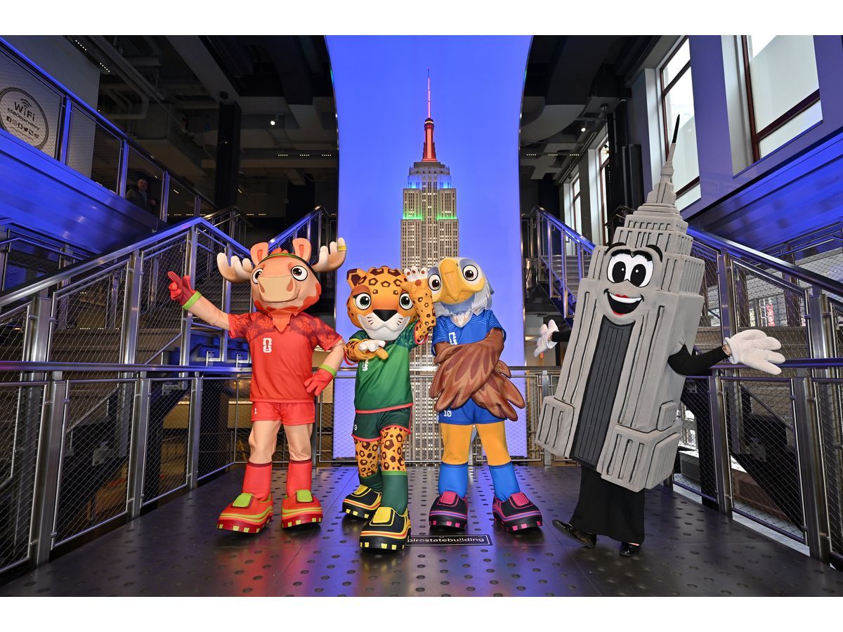 FIFA World Cup 2026™ Mascots and Representatives from the New York New Jersey Host Committee, U.S. Soccer Federation, Mexico Football Federation and Canada Soccer Light the Empire State Building to Celebrate 100 Days to Go Until the FIFA World …