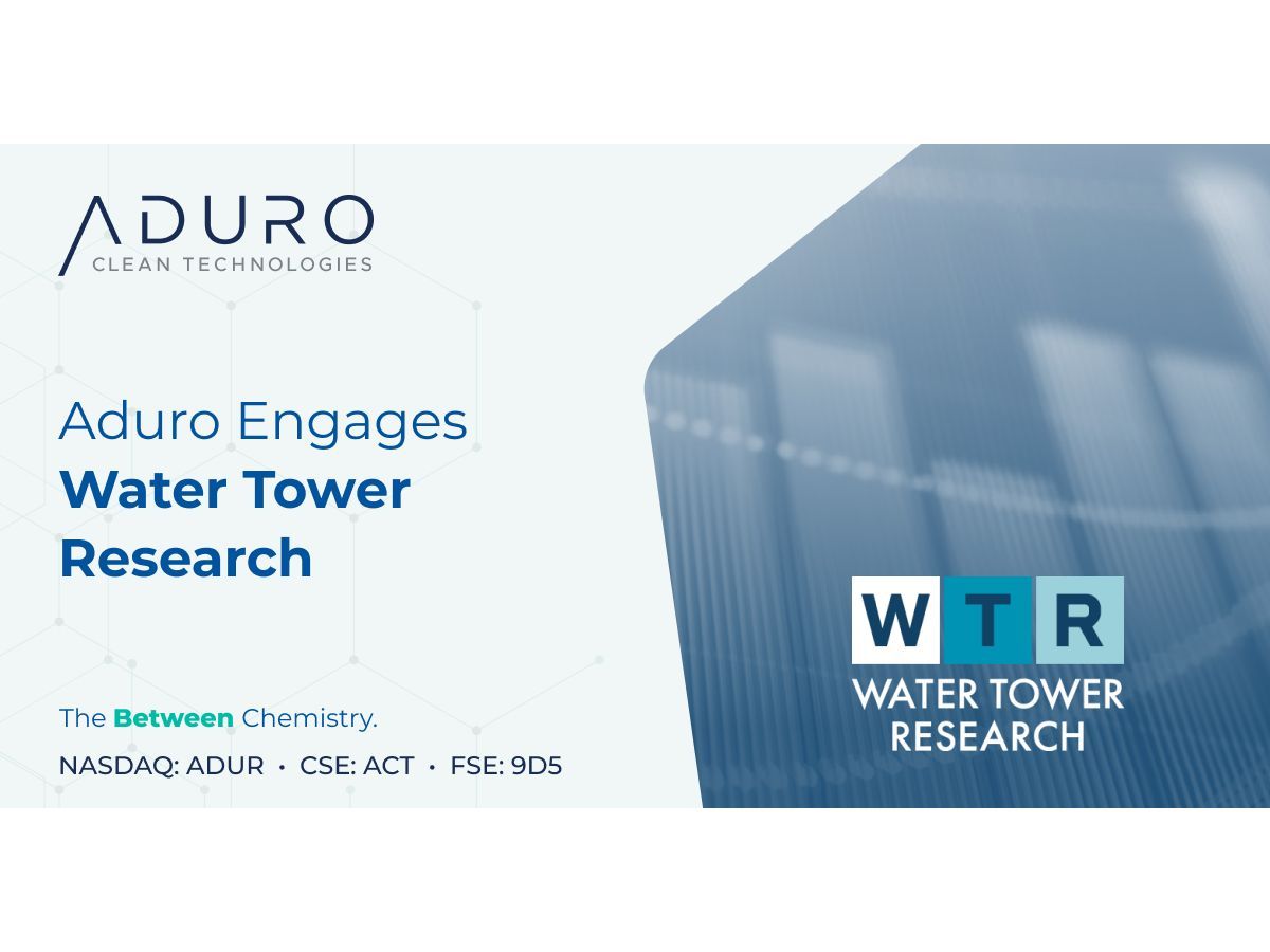 Aduro Clean Technologies engages Water Tower Research for investor engagement and research coverage