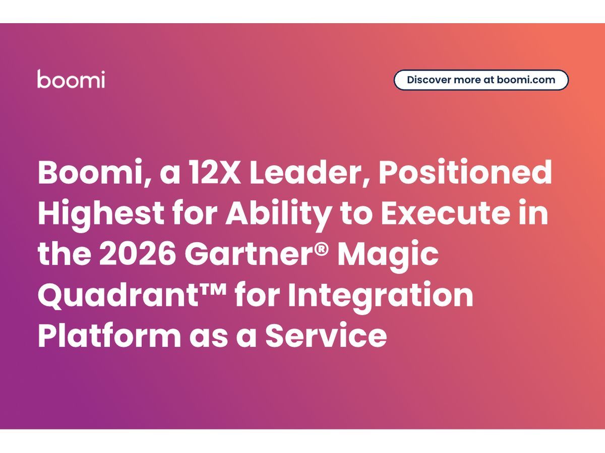 Boomi, a 12X Leader, Positioned Highest for Ability to Execute in the 2026 Gartner® Magic Quadrant™ for Integration Platform as a Service