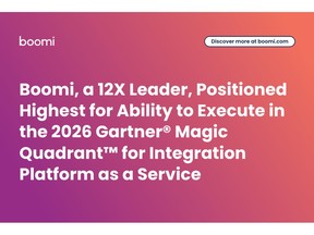 Boomi, a 12X Leader, Positioned Highest for Ability to Execute in the 2026 Gartner® Magic Quadrant™ for Integration Platform as a Service