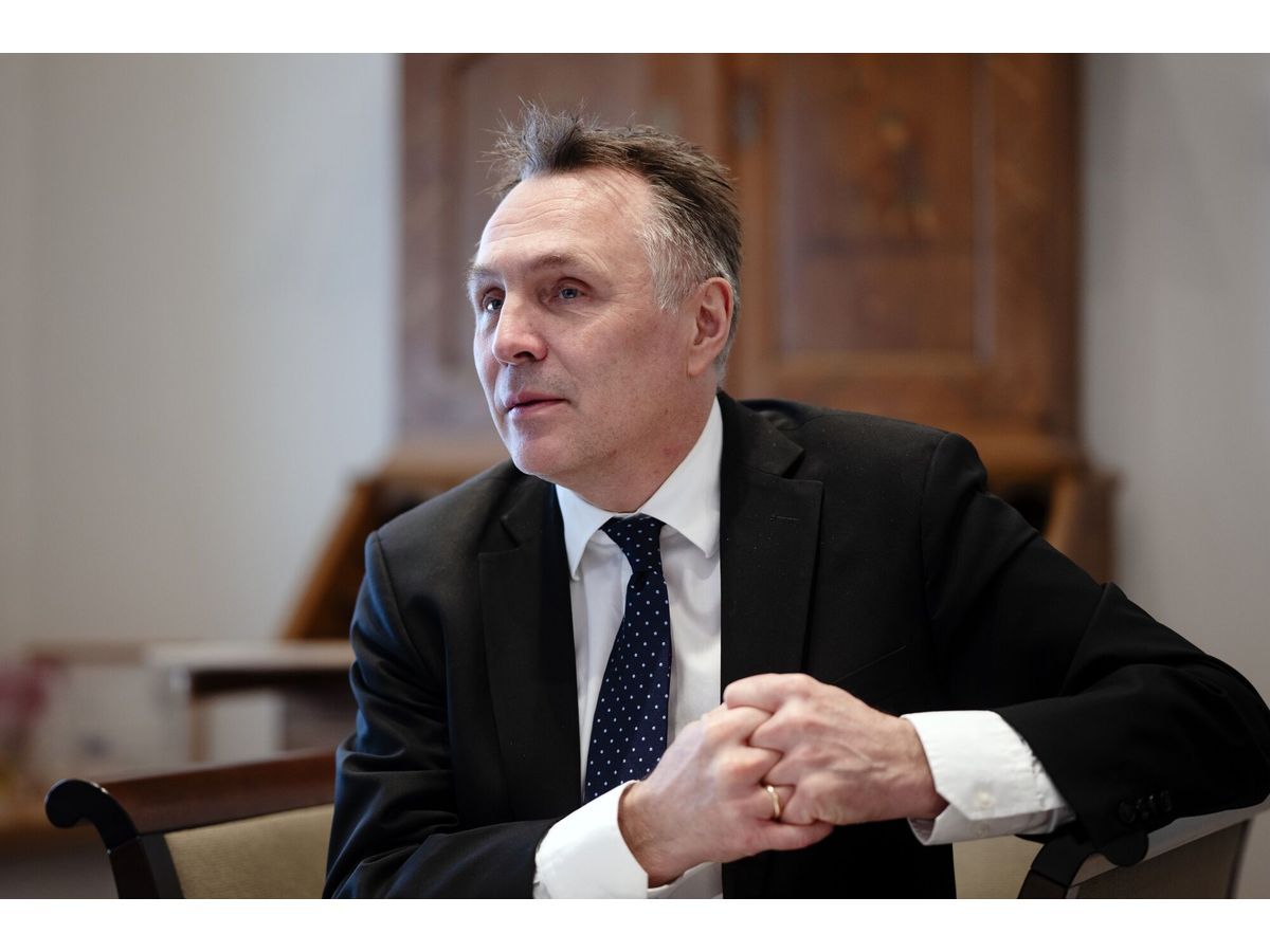 Norway's Defense Minister Tore O. Sandvik during an interview in Oslo, on March 20.