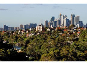 The city skyline in Sydney.