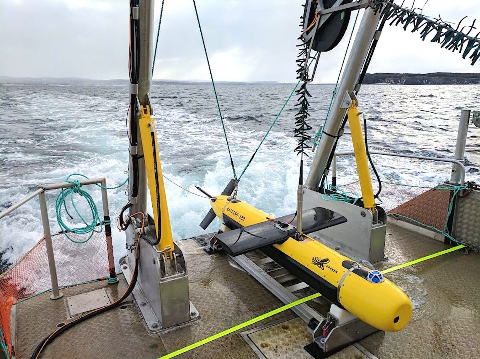  Kraken’s high-speed actively controlled towed Synthetic Aperture Sonar, KATFISH, for multi-mission applications, including mine countermeasures.