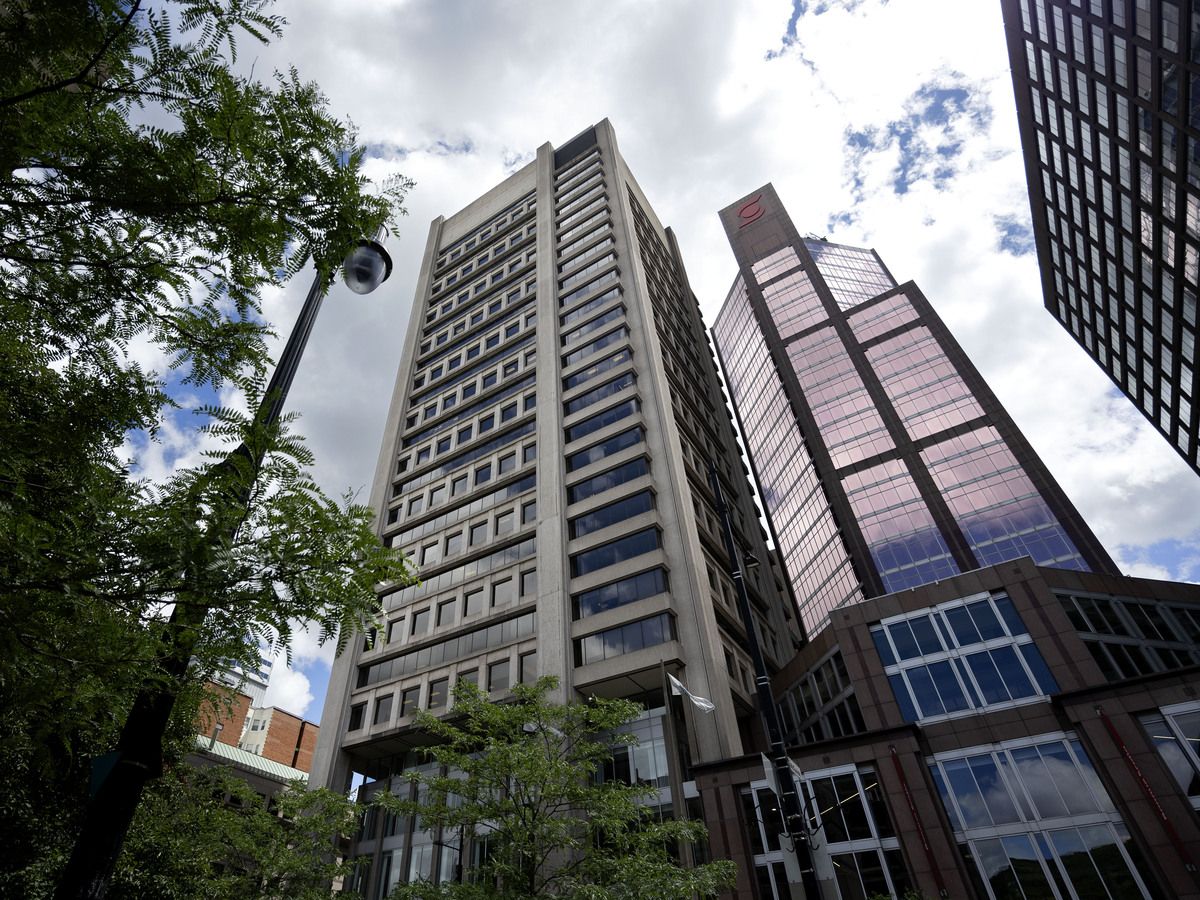 Metro Supply Chain's head office building (bottom right) located at 1002 Sherbrooke Street West in Montreal, Que.