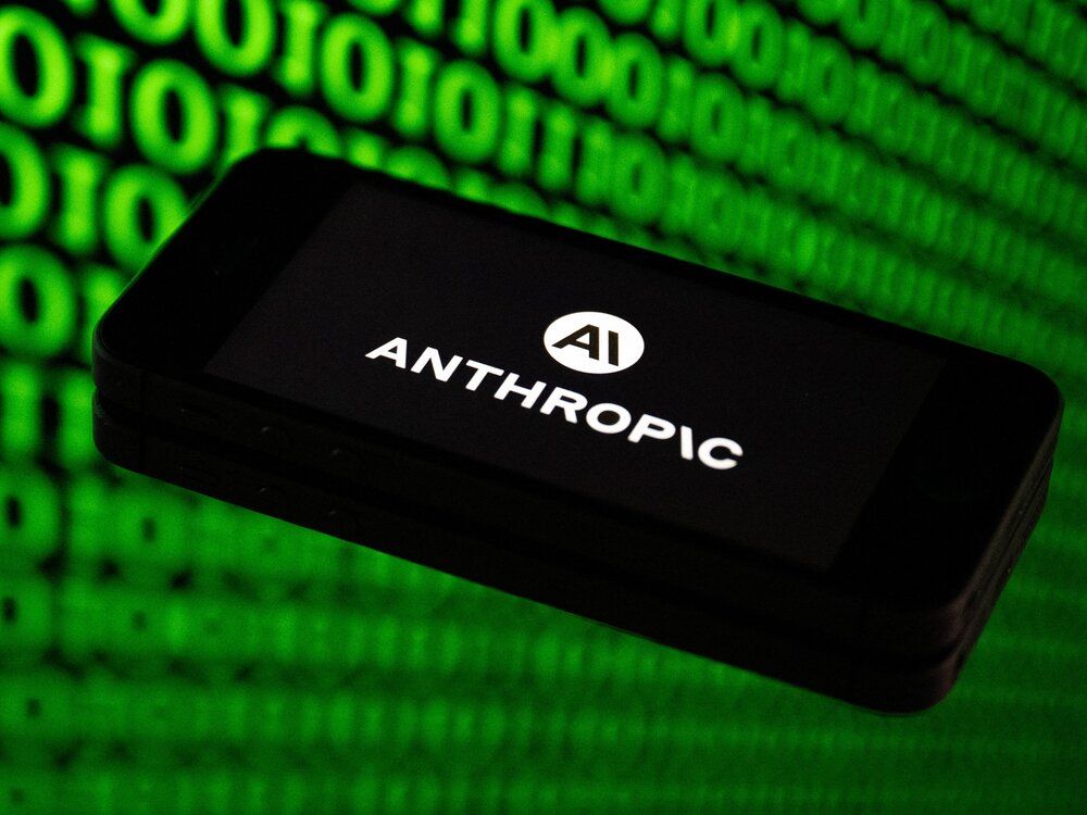 This photograph shows a smartphone displaying the logo of the US artificial intelligence safety and research company Anthropic, in Mulhouse on April 21, 2026.