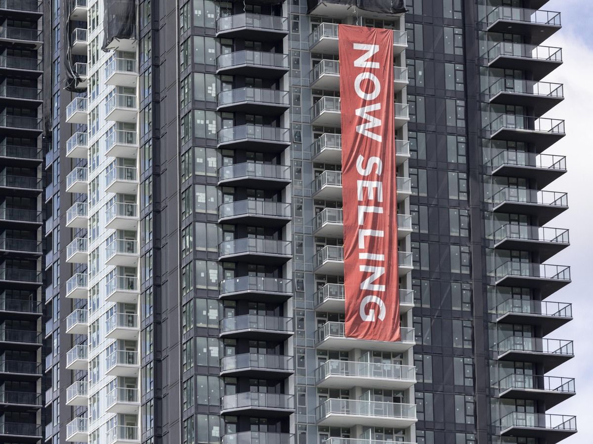 Condominiums nearing completion and up for sale in Burnaby, BC Wednesday, May 23, 2024.