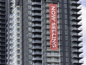 Condominiums nearing completion and up for sale in Burnaby, BC Wednesday, May 23, 2024.