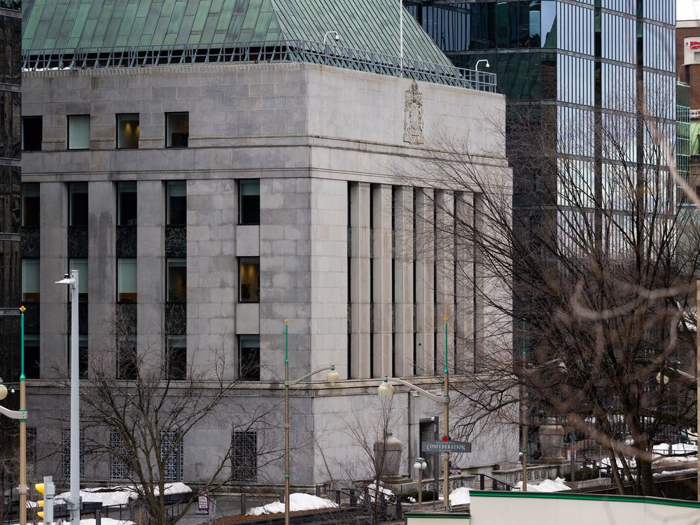 Bank of Canada building is seen in Ottawa on March. 9, 2026.