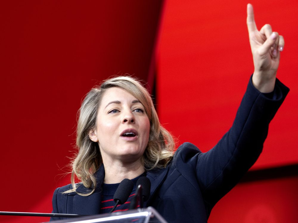 Melanie Joly, Minister of Industry and Minister responsible for Canada Economic Development speaks to the protecting and building stringer, more competitive Canadian economy panel at the Liberal Party of Canada convention in Montreal on April 10, 2026.