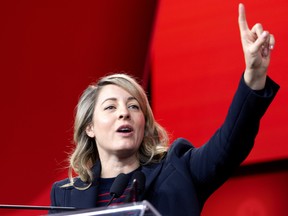Melanie Joly, Minister of Industry and Minister responsible for Canada Economic Development speaks to the protecting and building stringer, more competitive Canadian economy panel at the Liberal Party of Canada convention in Montreal on April 10, 2026.