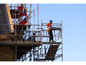 A worker at a construction site in Chelmsford, UK.