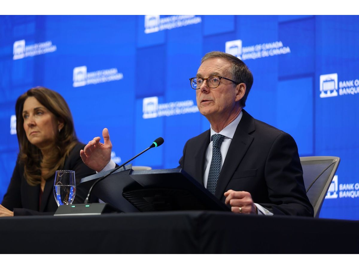 Tiff Macklem, governor of the Bank of Canada, right, and Carolyn Rogers, senior deputy governor, during a news conference in Ottawa on March 18.