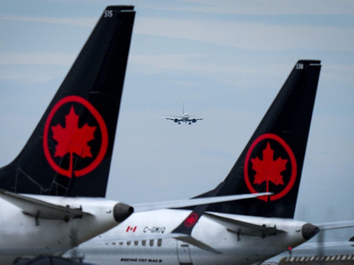 Air Canada aircraft parked at Vancouver International Airport in Richmond, B.C.