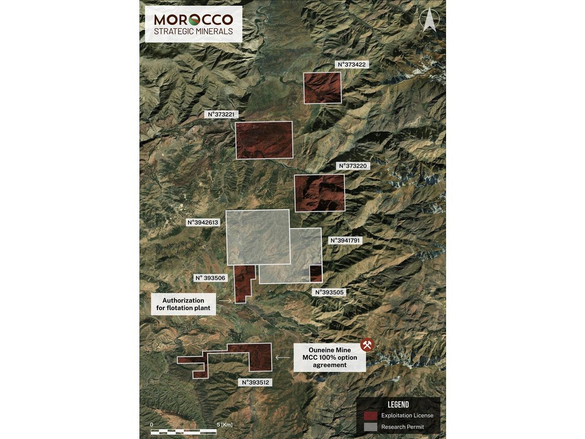 Morocco Strategic Minerals Corp. Announces District-Scale Option Agreement in Morocco’s Western High Atlas