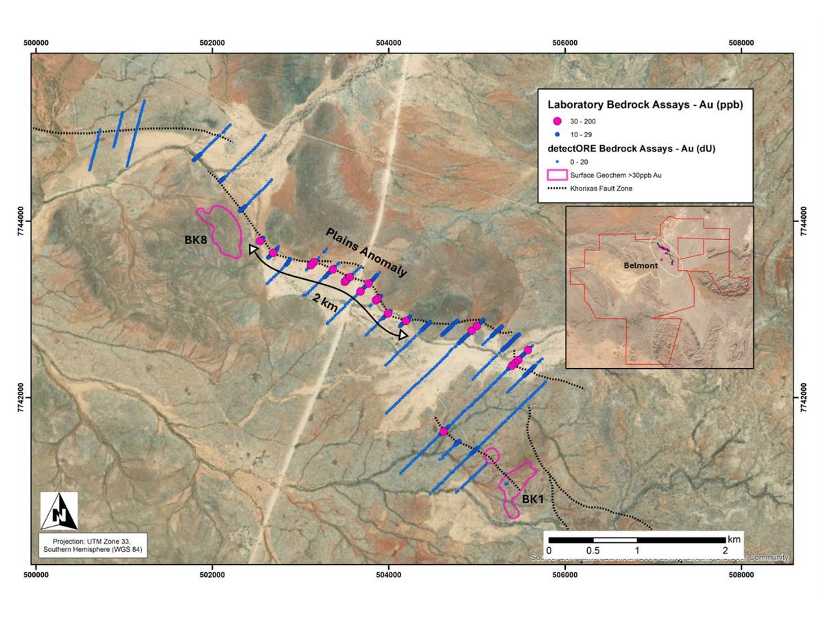 Ongwe Minerals Discovers New Bedrock Anomaly at Its Belmont Prospect, Khorixas Gold Project in Namibia