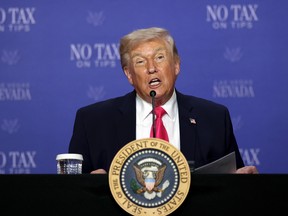 U.S. President Donald Trump during a roundtable discussion at the AC Hotel on April 16 in Las Vegas, Nevada.