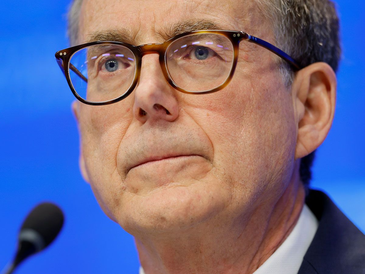 Bank of Canada governor Tiff Macklem answers questions Wednesday in a news conference after the interest rate decision.
