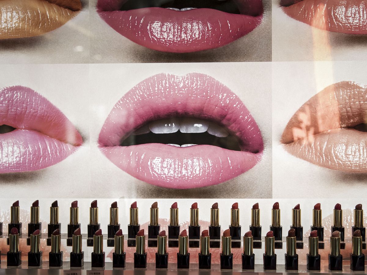 Lipsticks sit on display at an Estee Lauder Companies Inc. store in the Raffles City shopping mall in Shanghai, China, on Wednesday, May 31, 2017