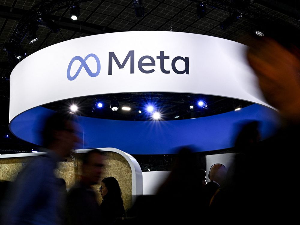 A logo of US company Meta is displayed during the Vivatech technology startups and innovation fair at the Porte de Versailles exhibition center in Paris on May 22, 2024.