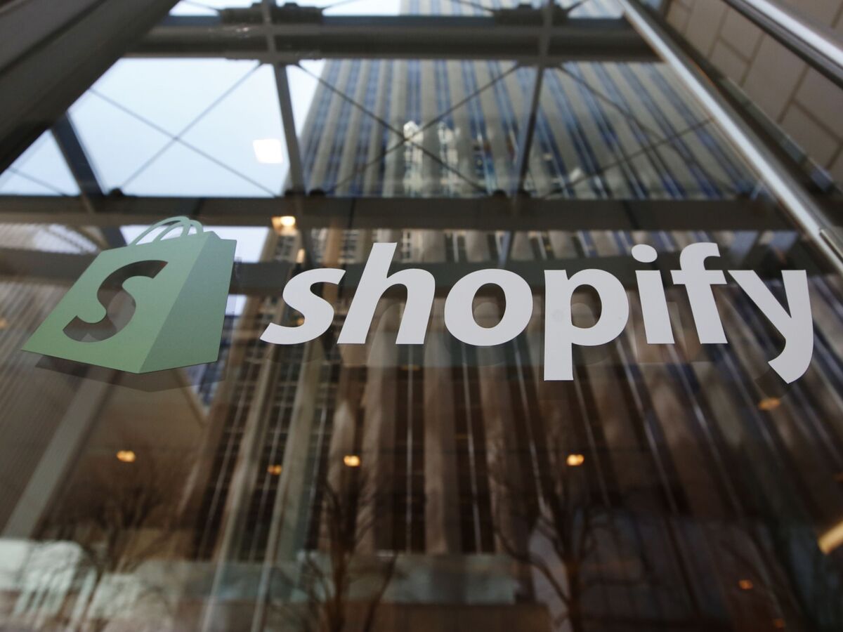 Signage is displayed on the Shopify Inc. headquarters in Ottawa, Ontario, Canada, on Thursday, May 7, 2020.
