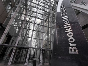 Brookfield Place signage outside of the global investment firm of Brookfield Corporation's offices in Toronto’s Financial District, Tuesday July 29, 2025.