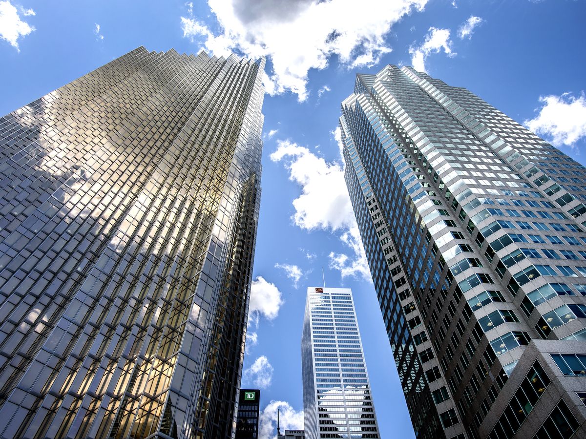 Toronto’s Financial District where the Royal Bank of Canada, Toronto Dominion Bank, CIBC and Bank of Montreal headquarters are situated in Toronto, Friday June 14, 2019.