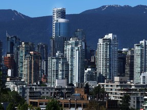 Downtown Vancouver seen from City Hall as the city is seeking feedback on what people value about the city skyline, in Vancouver, B.C., May 4, 2026.