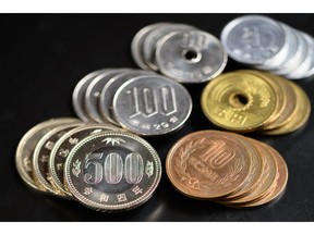 Japanese yen coins