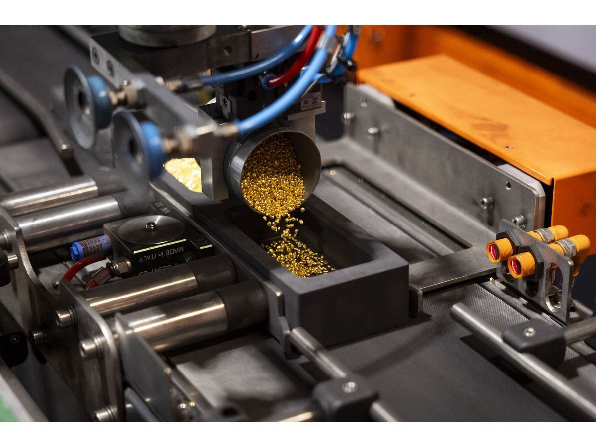 A robot pours gold granules into molds at the Perth Mint Refinery, operated by Gold Corp., in Perth, Australia, on Monday, Oct. 13, 2025. Gold's advance has been underpinned by central-bank buying, rising holdings in exchange-traded funds, and rate cuts by the US Federal Reserve.