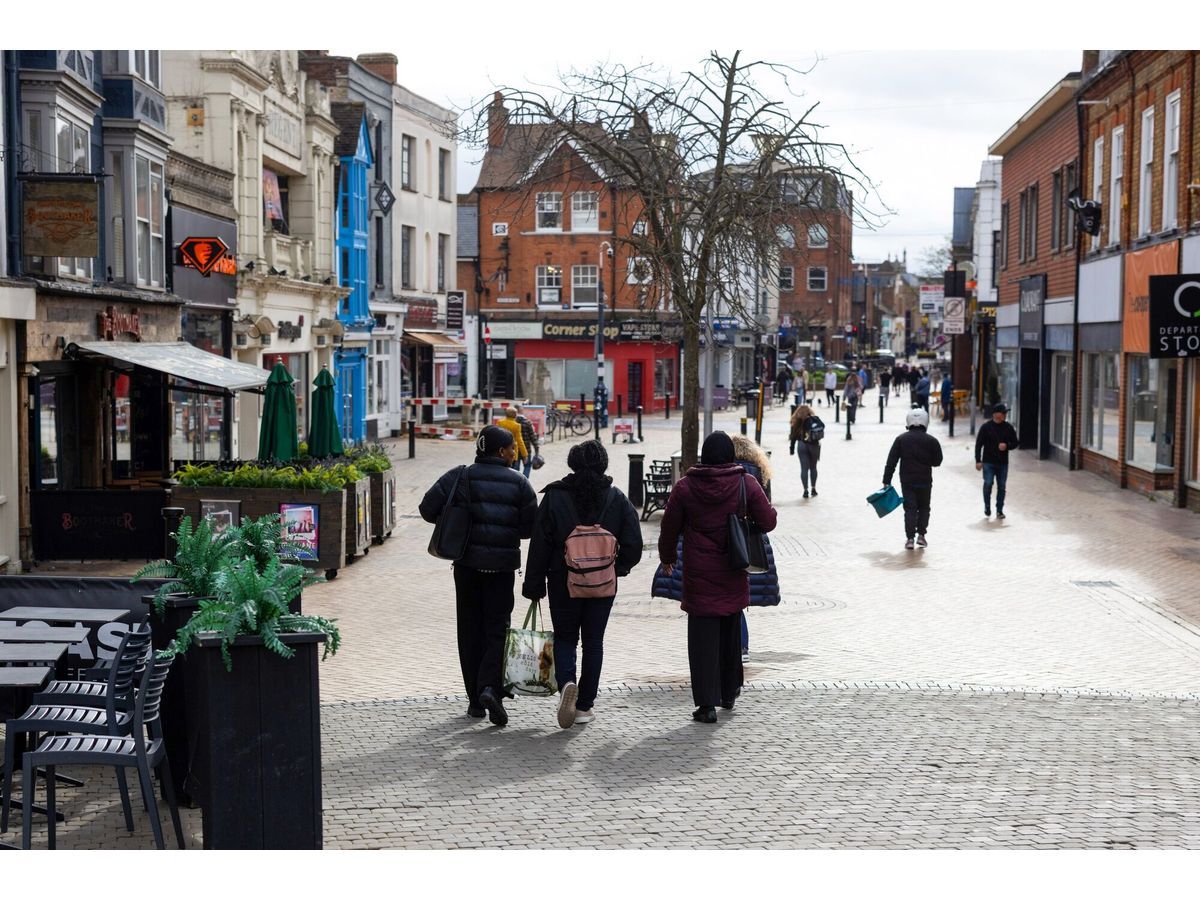 Shoppers in Chelmsford, UK.