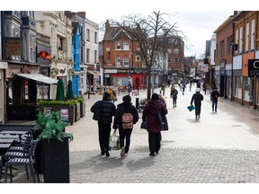 Shoppers in Chelmsford, UK.