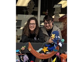 Alec at a 2025 Yarn Bombing installation