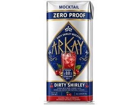 ARKAY Dirty Shirley Zero Proof Mocktail -- a fun, alcohol-free twist on a classic favorite. Ready to enjoy anytime, anywhere.