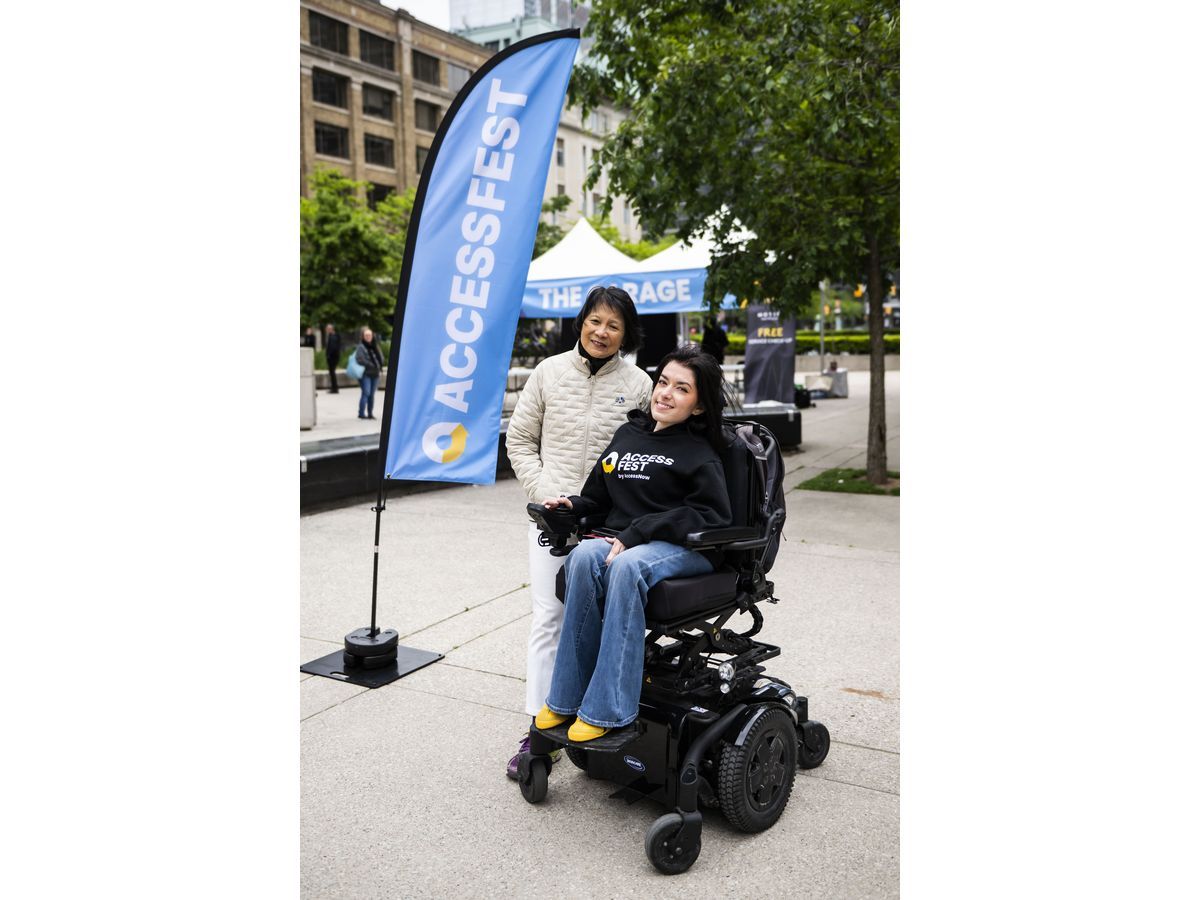 Maayan Ziv, Founder and CEO of AccessNow (right), and Mayor Olivia Chow, City of Toronto (left), at AccessFest 2025.