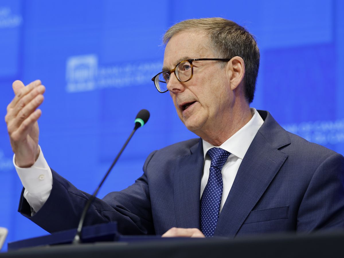 Bank of Canada governor Tiff Macklem takes part in a news conference in Ottawa on April 29.