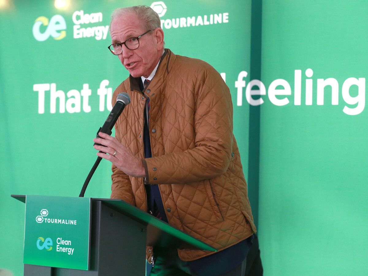 Mike Rose, Tourmaline Oil Ltd.'s chief executive, speaks during a press event on Oct. 22, 2024.