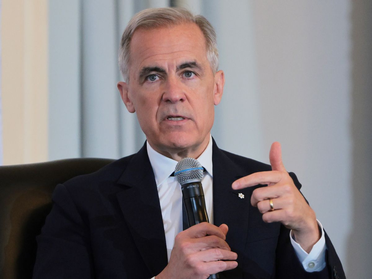 Prime Minister Mark Carney speaks at the Economic Club Of New York luncheon on May 28 in New York City.