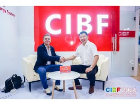 Dr. Jed Kraiem, Chief Operating Officer of Novacium, and Mr. Jacques Shen, CEO of GH Technologies Co., Ltd., at CIBF 2026.